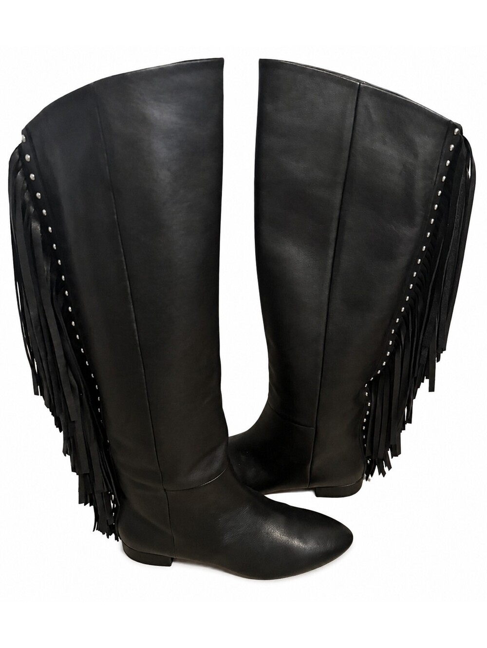 Saint Laurent 35 Dana fringe stud knee high boots leather Reposh